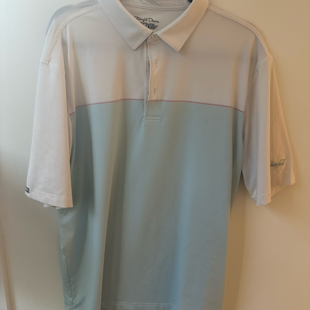 Classic Blue and White Polo Shirt with Breathable Fabric